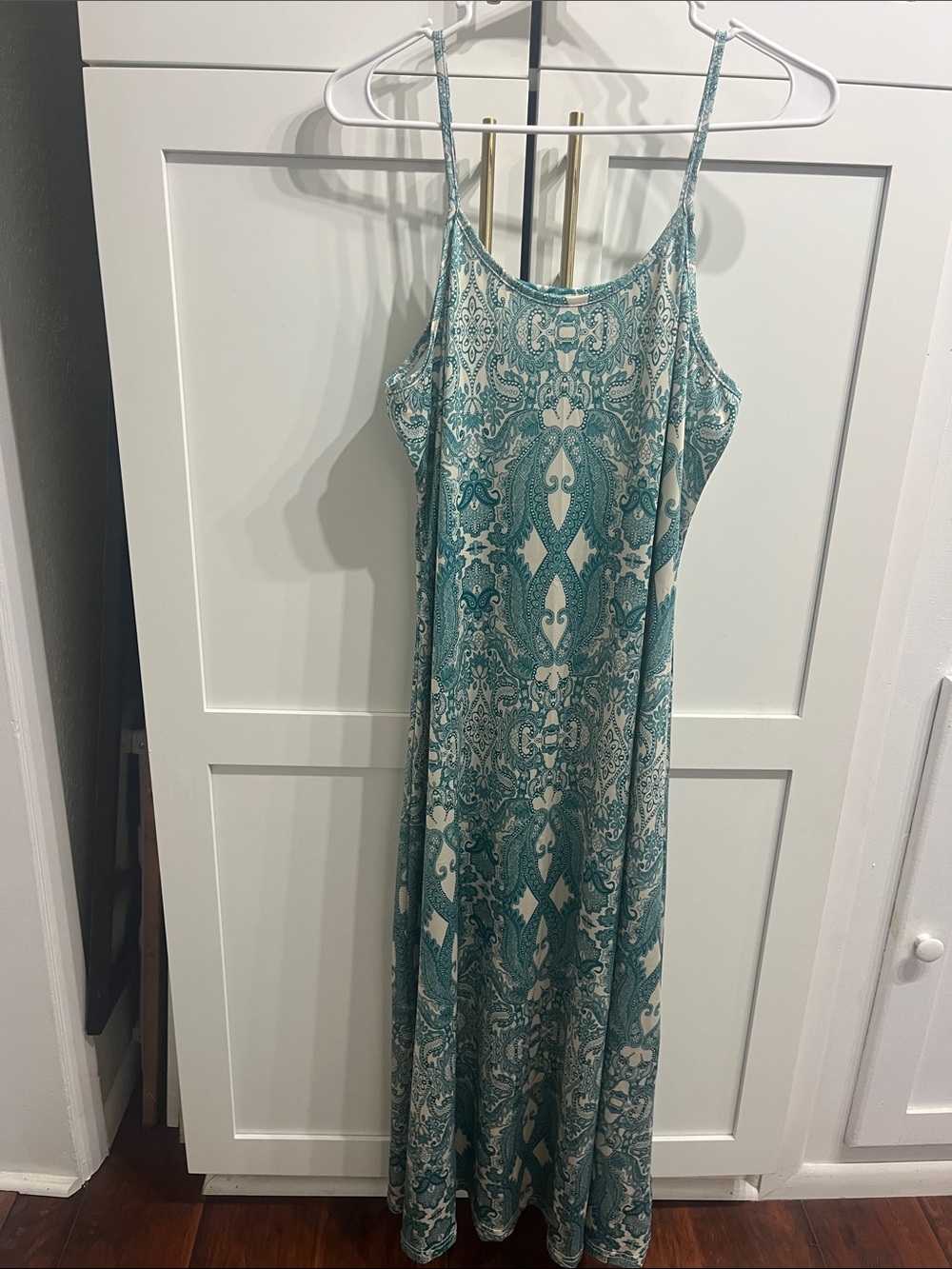 Temu Teal Paisley Maxi Dress
